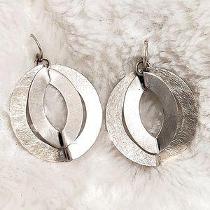 RARE! Silpada Oxidized Brushed Sterling Silver Statement Earrings W1873